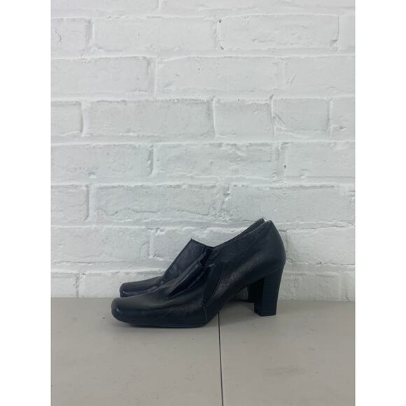 Aerosoles Women's Leather Upper Ankle Pumps Heels Square Toe Black Size US 6 - Picture 1 of 6